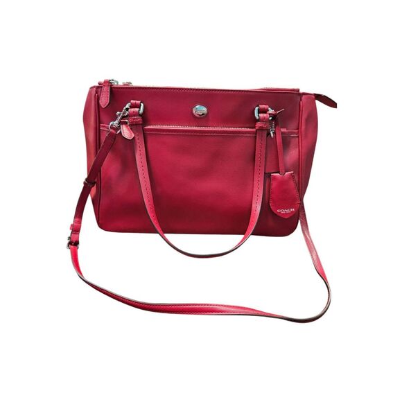 Coach Red Payton Leather Bag Purse - Picture 2 of 12